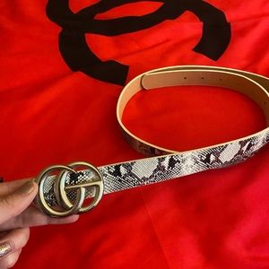 GG snake print belt
